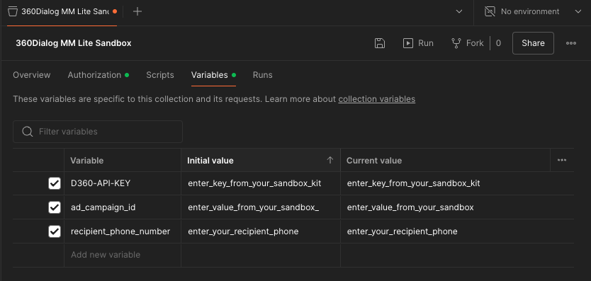 Example of an MM API error response