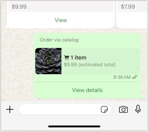 The customer sees an order confirmation after submitting