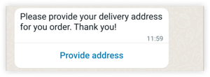 Address request message on WhatsApp